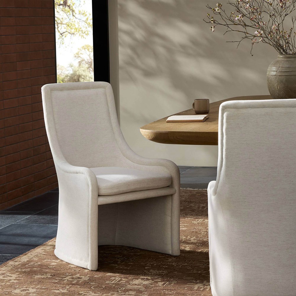 Heather Modern Classic Cream Crypton Dining Side Chair|