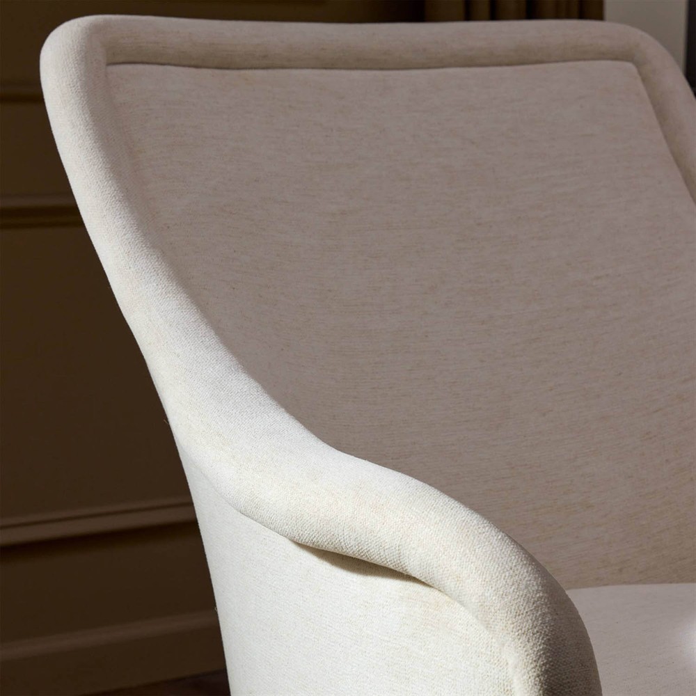 Heather Modern Classic Cream Crypton Swivel Chair|