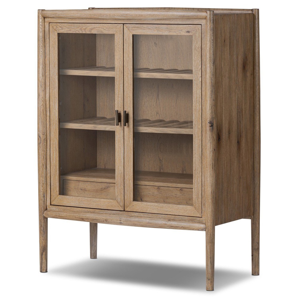 Genesis Updated Traditional Weathered Oak Bar Cabinet|