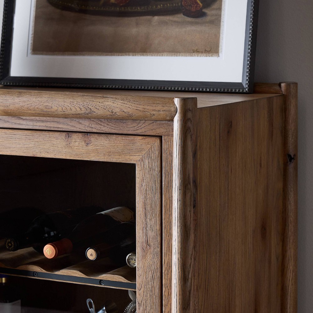 Genesis Updated Traditional Weathered Oak Bar Cabinet|