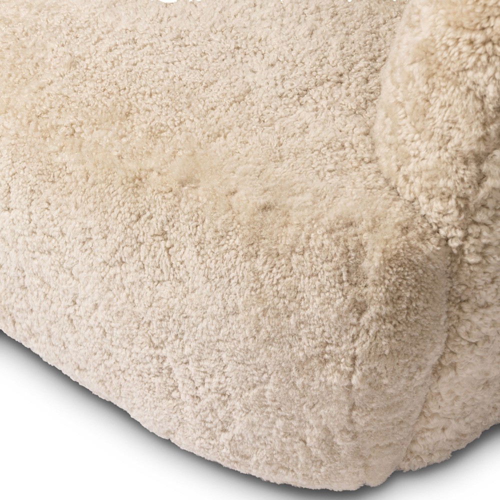 Justine Modern Classic Beige Shearling Swivel Barrel Chair|