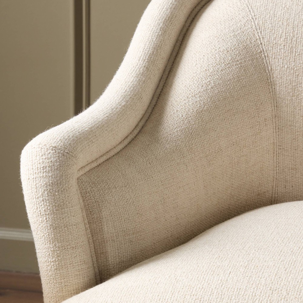 Taylor Modern Classic Cream Performance Black Iron Arm Chair|