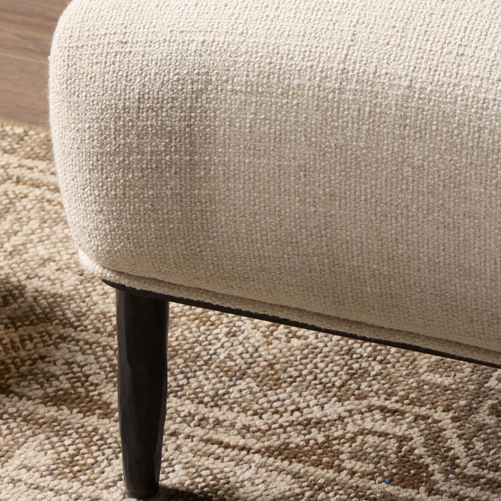 Taylor Modern Classic Cream Performance Black Iron Arm Chair|