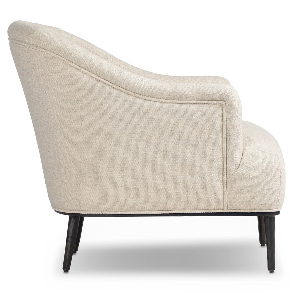 Taylor Modern Classic Cream Performance Black Iron Arm Chair|