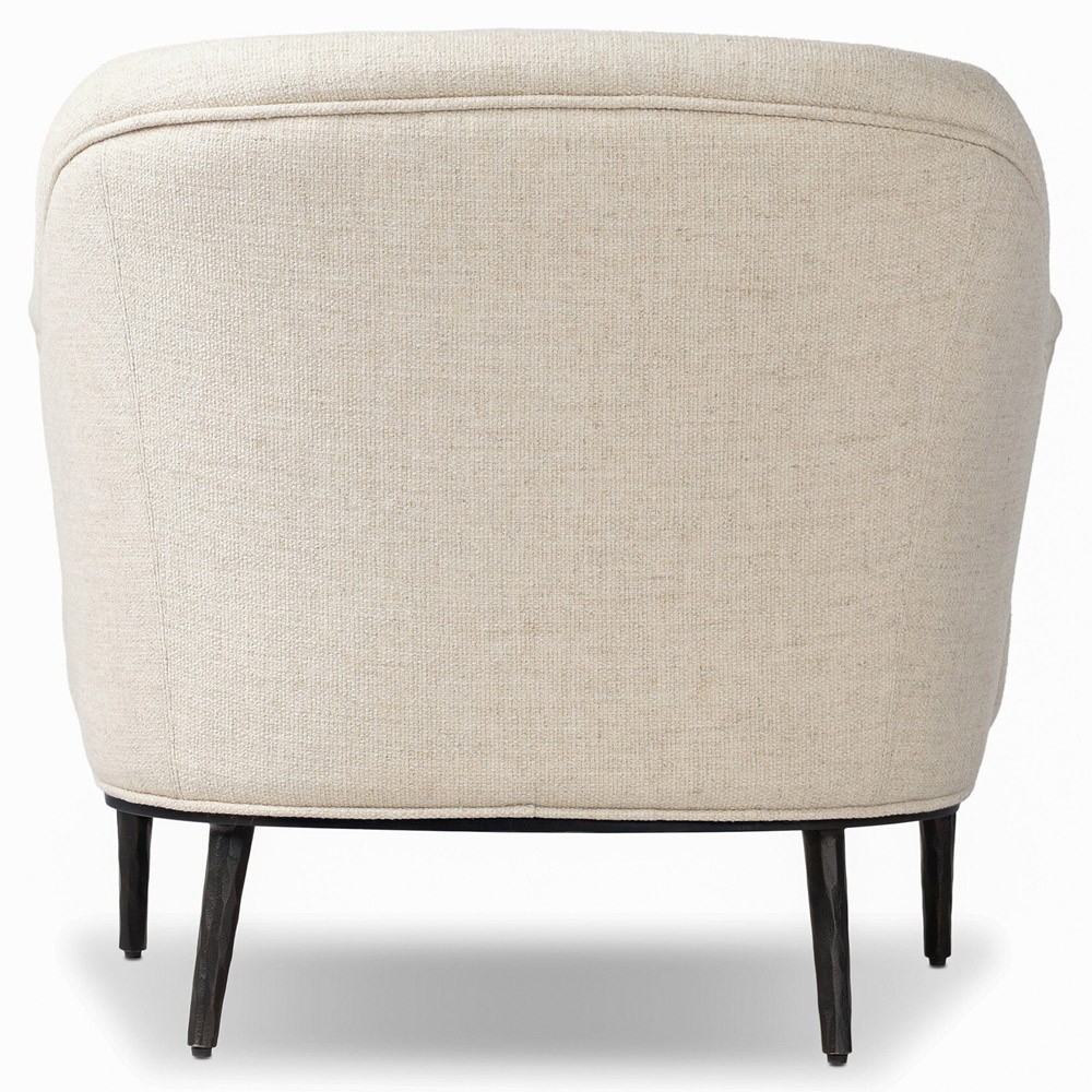 Taylor Modern Classic Cream Performance Black Iron Arm Chair|