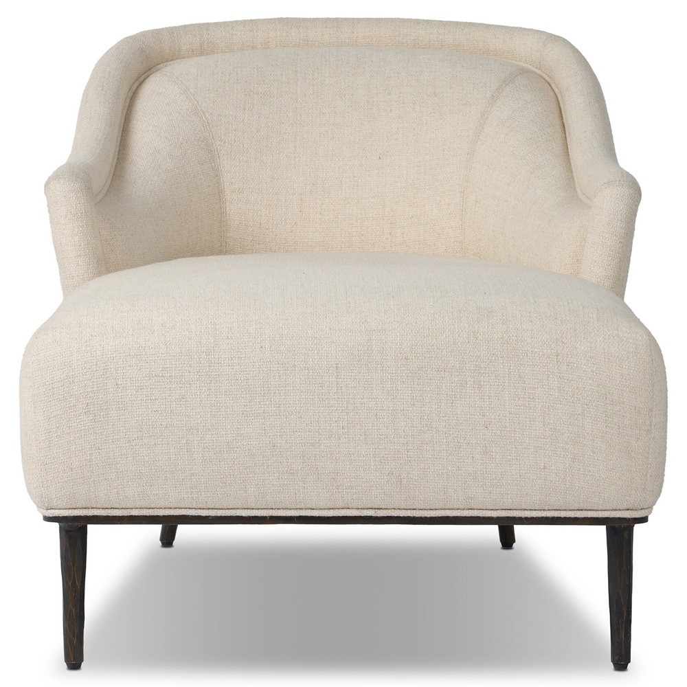 Taylor Modern Classic Cream Performance Black Iron Chaise Lounge|