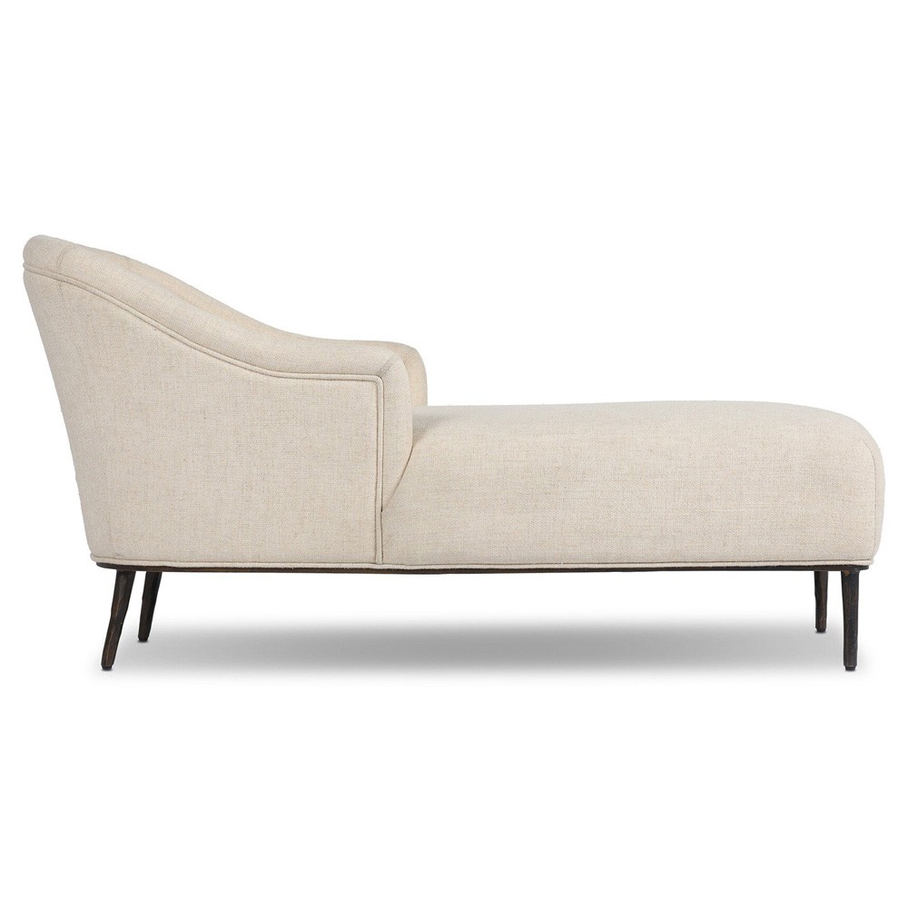 Taylor Modern Classic Cream Performance Black Iron Chaise Lounge|