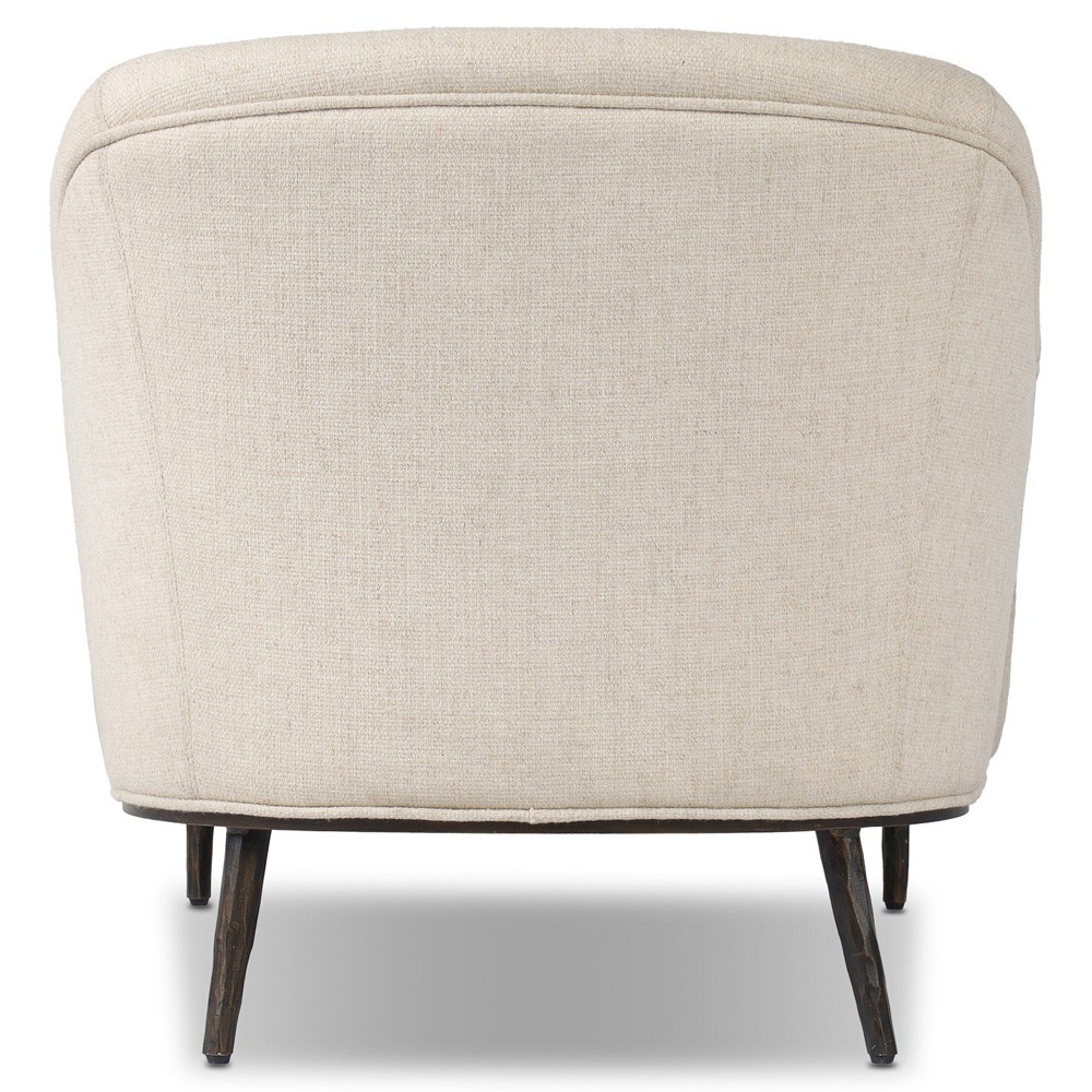 Taylor Modern Classic Cream Performance Black Iron Chaise Lounge|