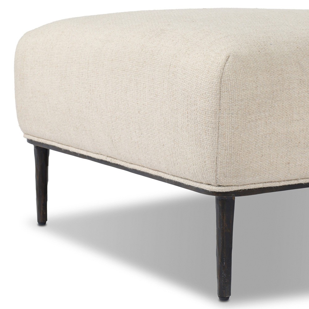 Taylor Modern Classic Cream Performance Black Iron Chaise Lounge|