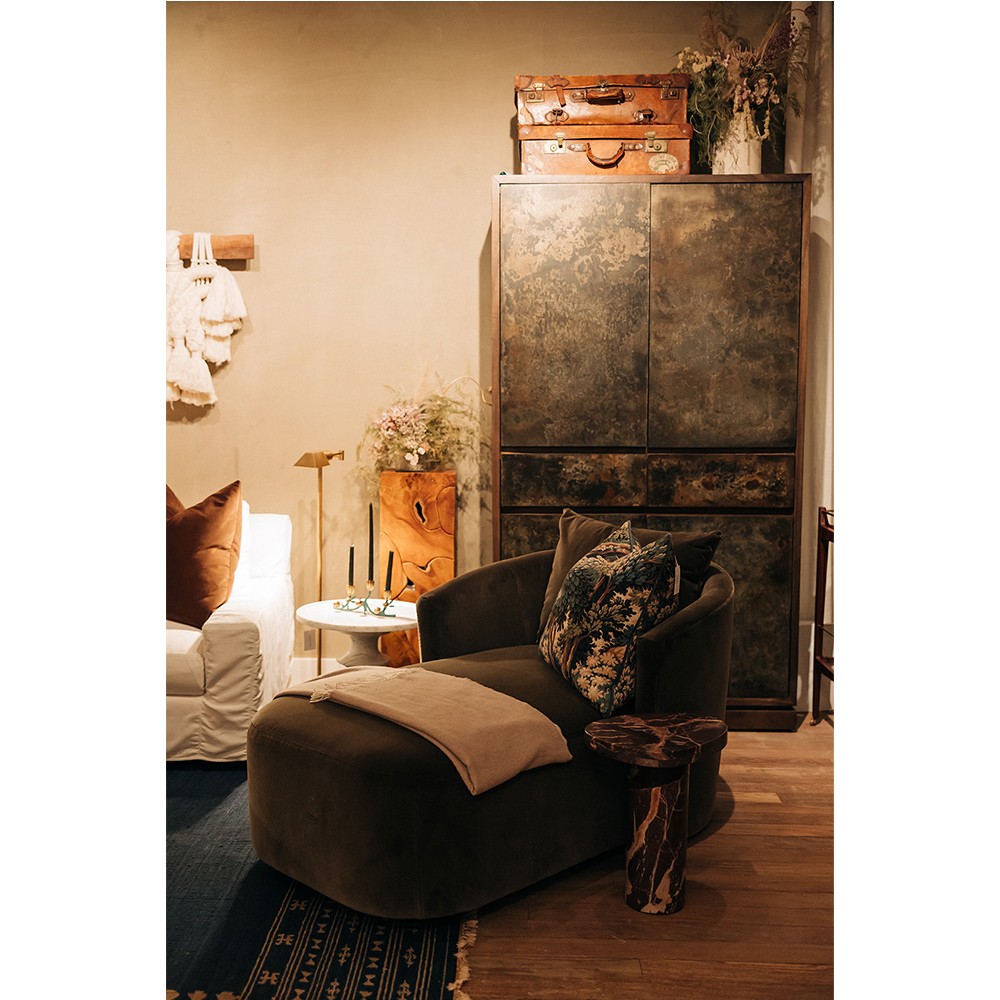 Zayden Modern Classic Merlot Red Marble End Table|