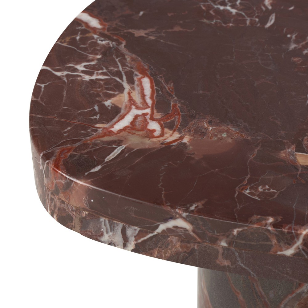 Zayden Modern Classic Merlot Red Marble End Table|