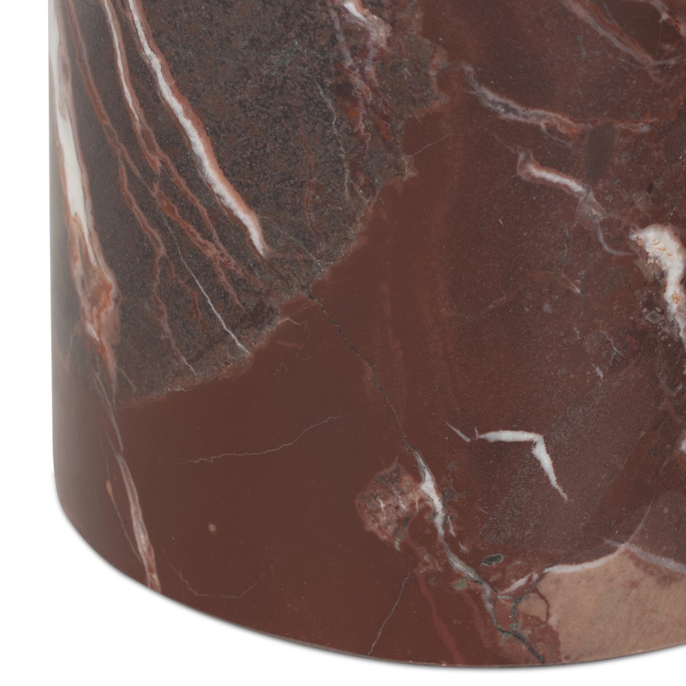Zayden Modern Classic Merlot Red Marble End Table|