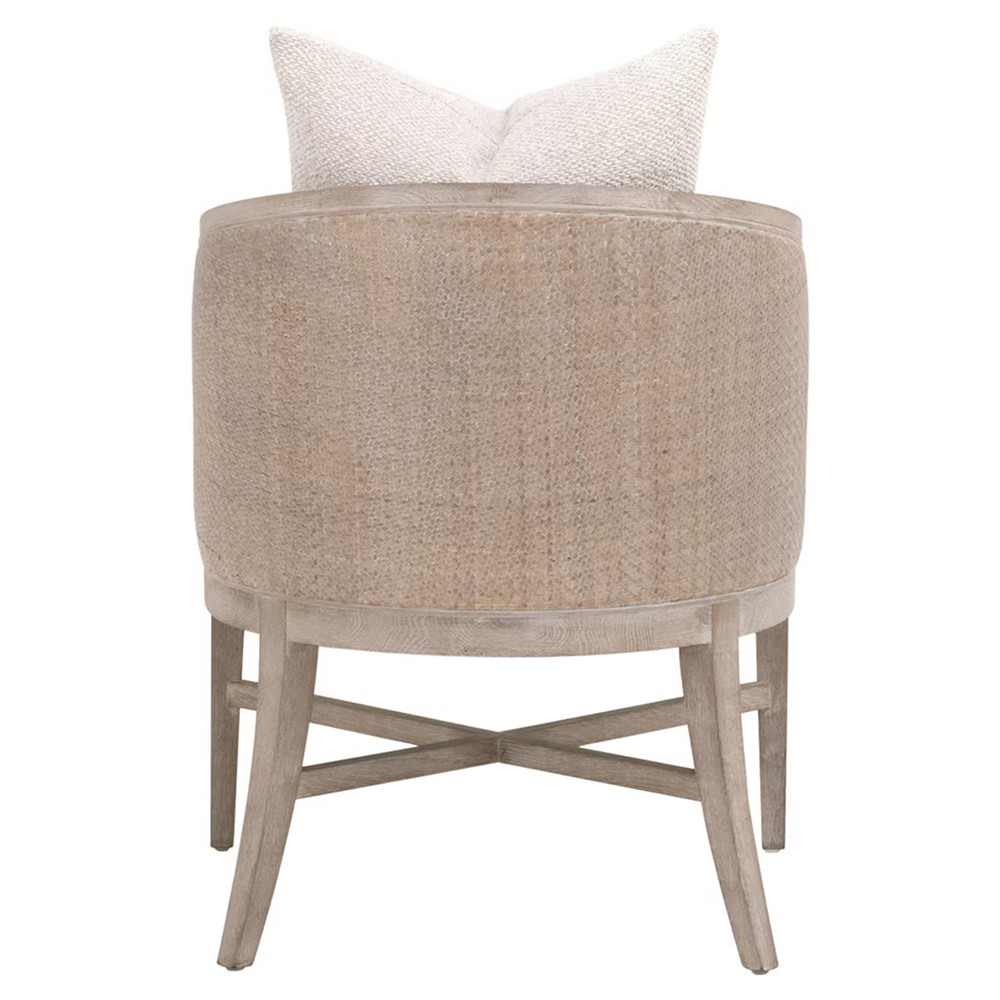 Mason Coastal Beach Cream Performance Grey Oak Dining Arm Chair|