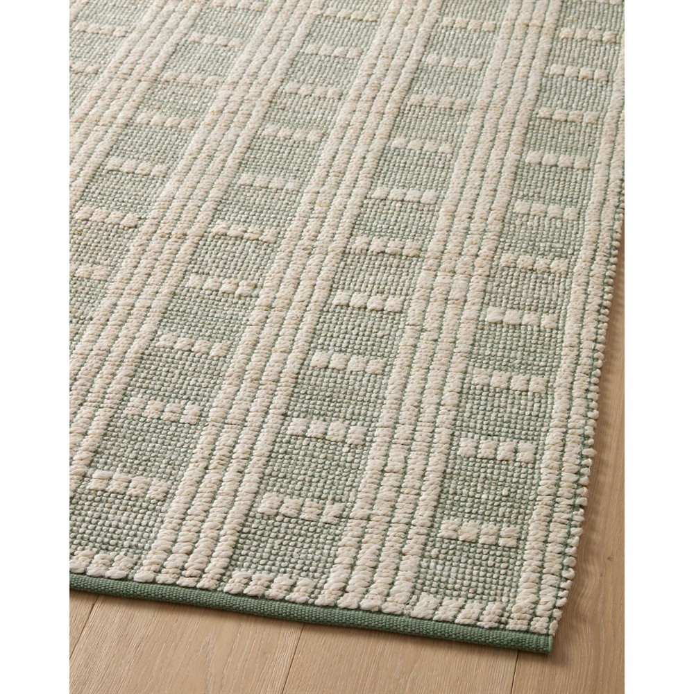 Arwen Updated Traditional Green Striped Patterned Rug - 5'x7'|