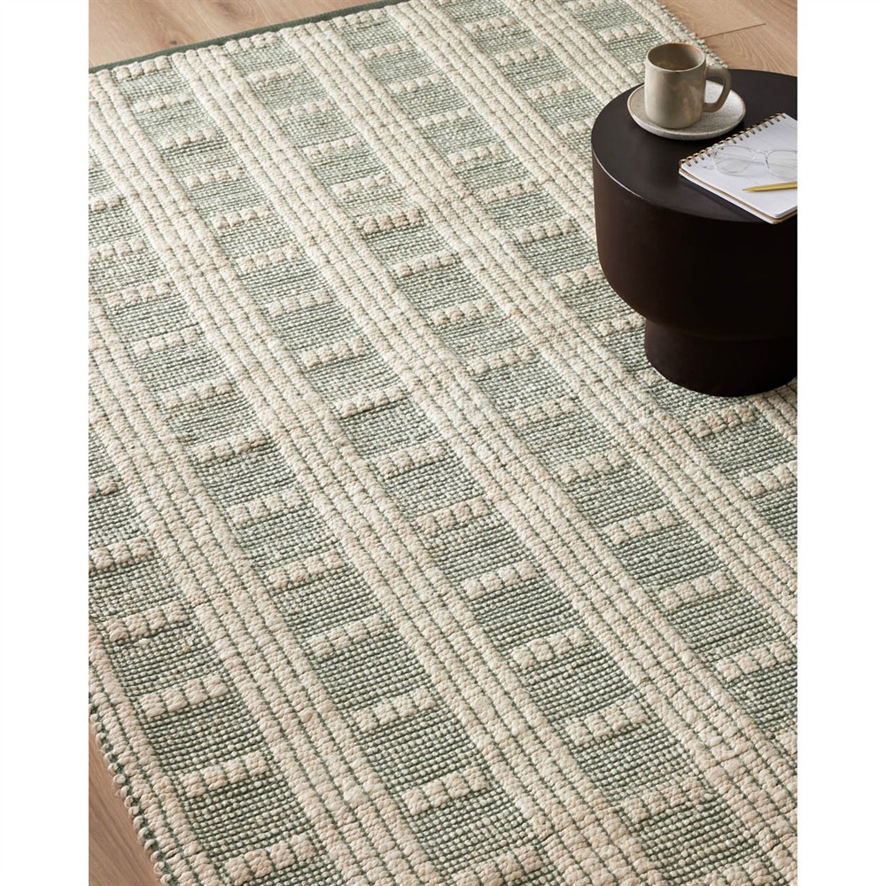 Arwen Updated Traditional Green Striped Patterned Rug - 5'x7'|