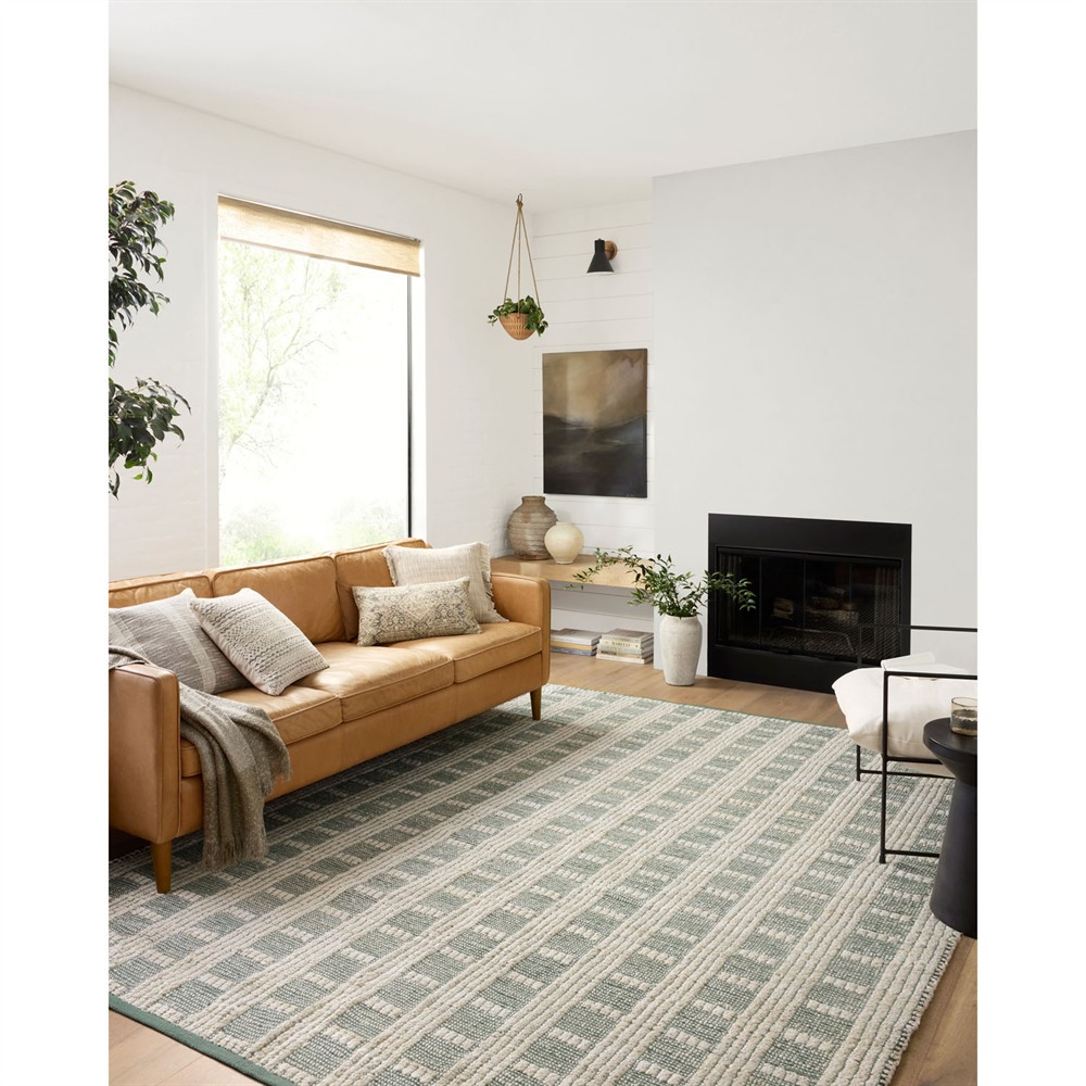Arwen Updated Traditional Green Striped Patterned Rug - 5'x7'|