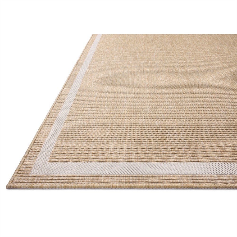 Beige Border Rug Esme Coastal Beach Beige Border Indoor Outdoor Rug - 5'3