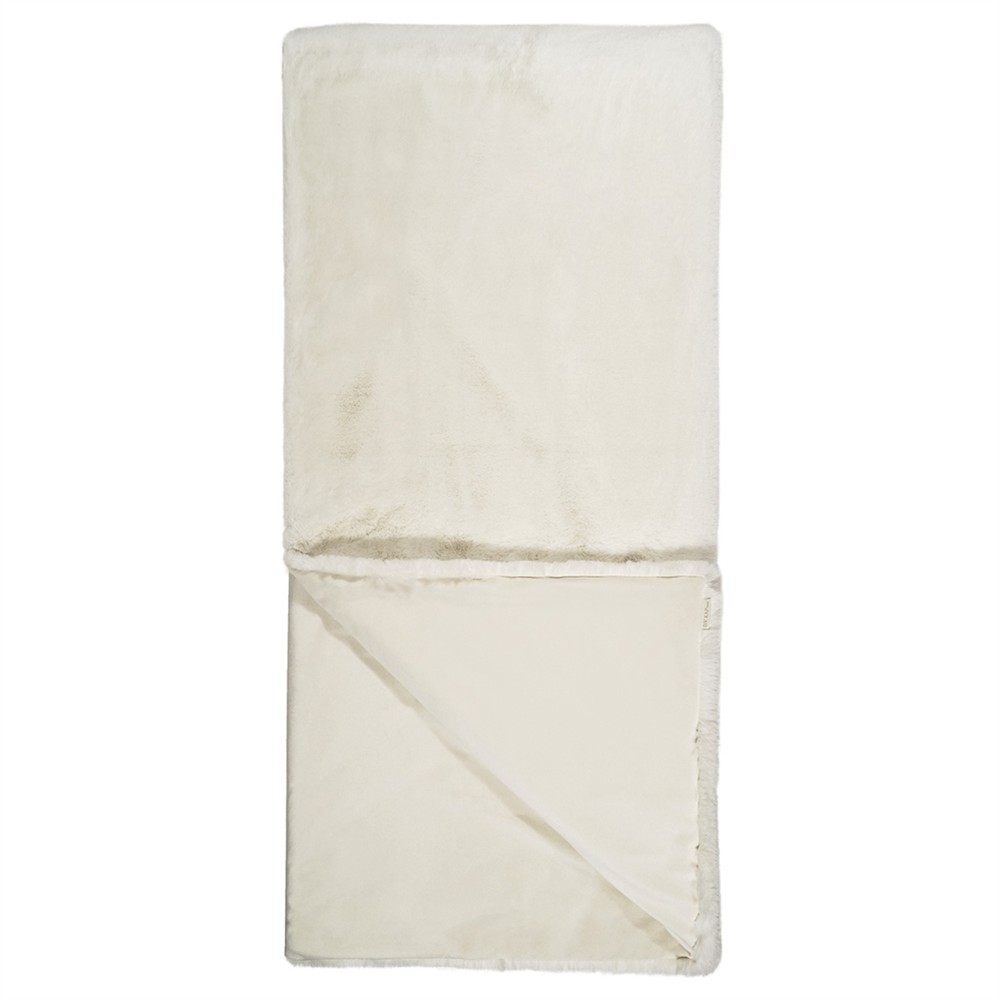 Kylen Modern Classic White Faux Fur Throw Blanket|