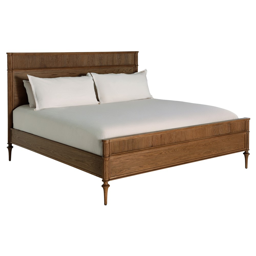 Andrea French Country Natural Brown Oak Bed - Queen|