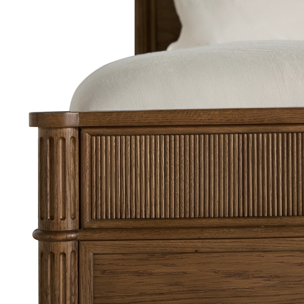 Andrea French Country Natural Brown Oak Bed - Queen|