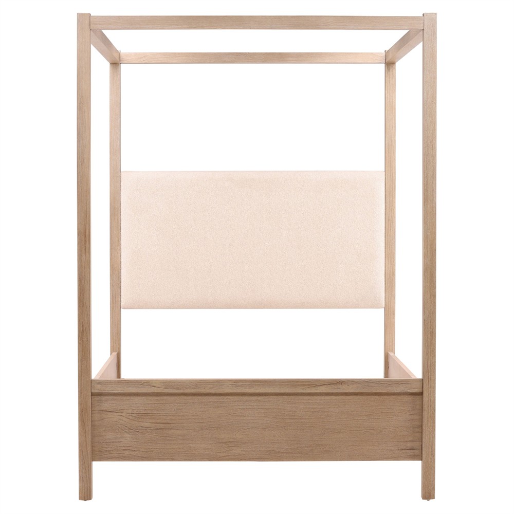 Zoey Modern Classic Natural Pine Wood Canopy Bed - Queen Queen