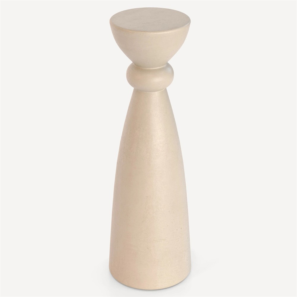 Arlen Modern Classic Beige Concrete Pedestal Round Outdoor Drink Table|