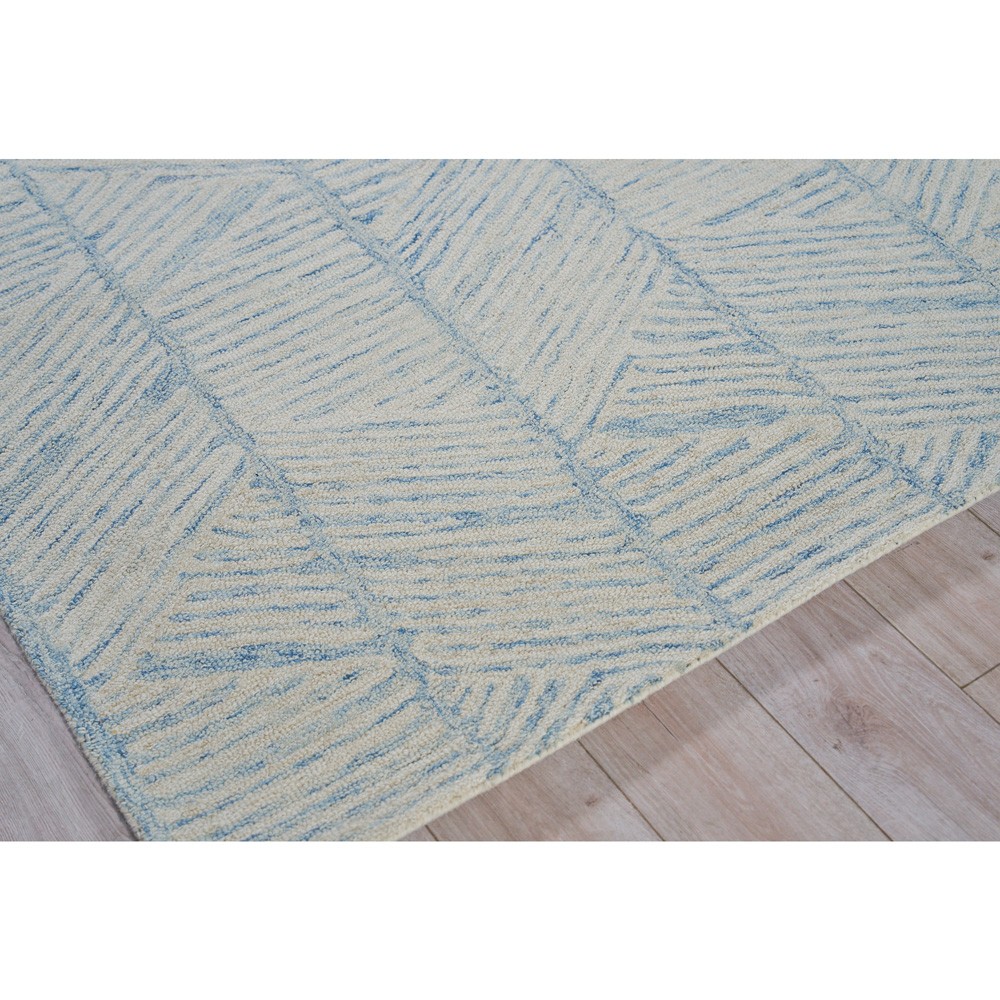 Dahlia Coastal Beach Blue Wool ZigZag Patterned Rug - 5'x8' 5'x8 ...