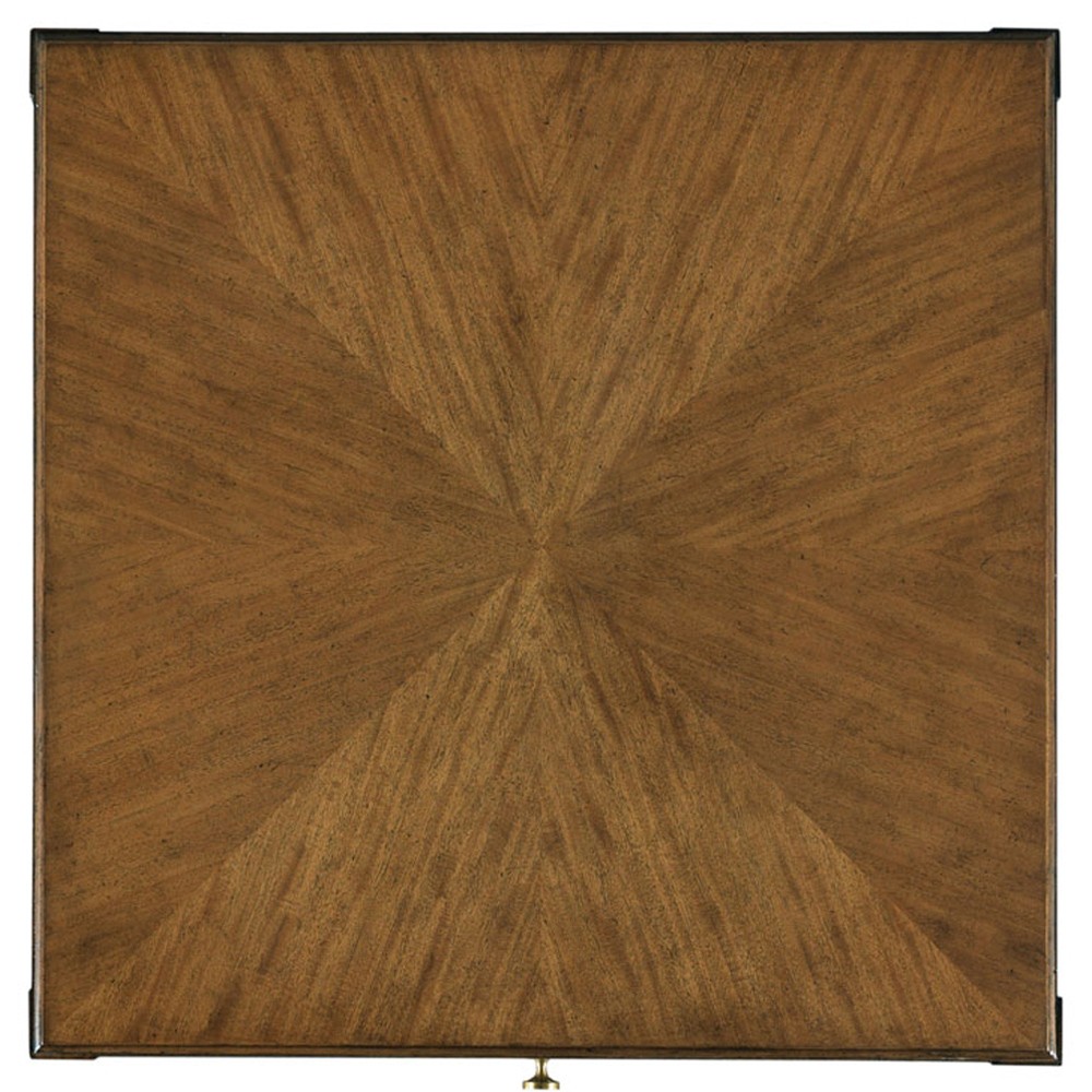 Cambria Modern Classic Brown Wood Square Side Table|