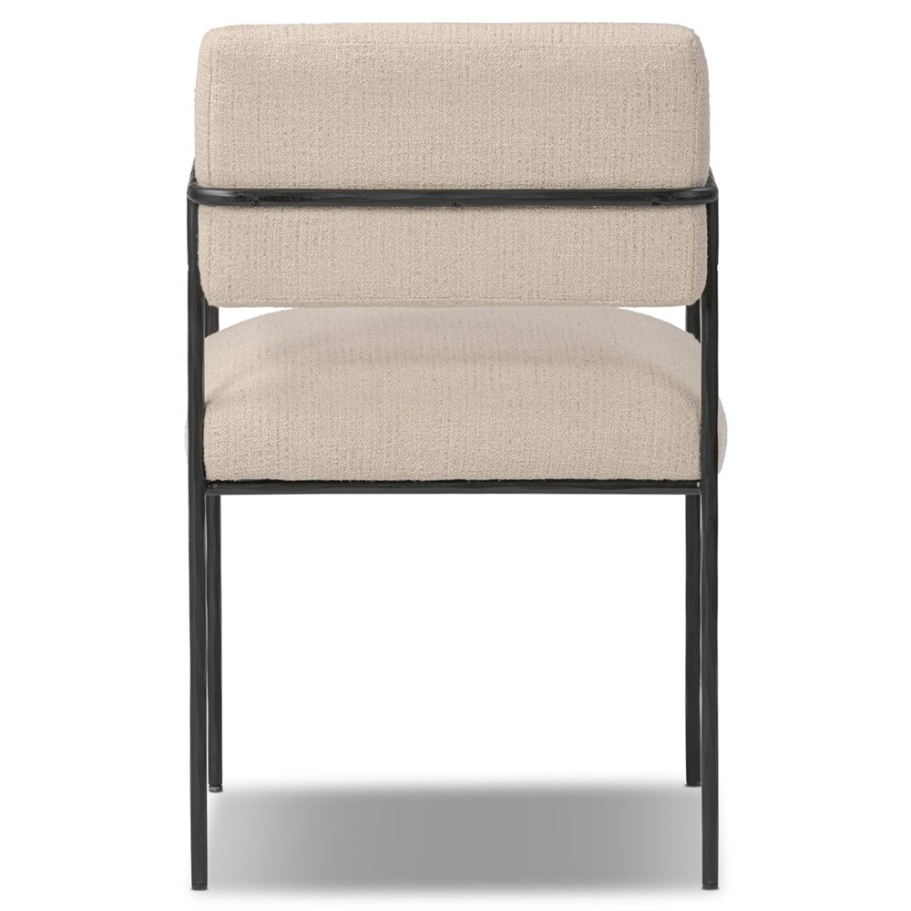 Faryn Modern Classic Cream Performance Iron Dining Arm Chair|