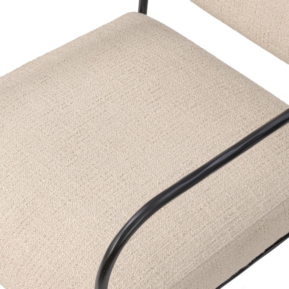 Faryn Modern Classic Cream Performance Iron Dining Arm Chair|