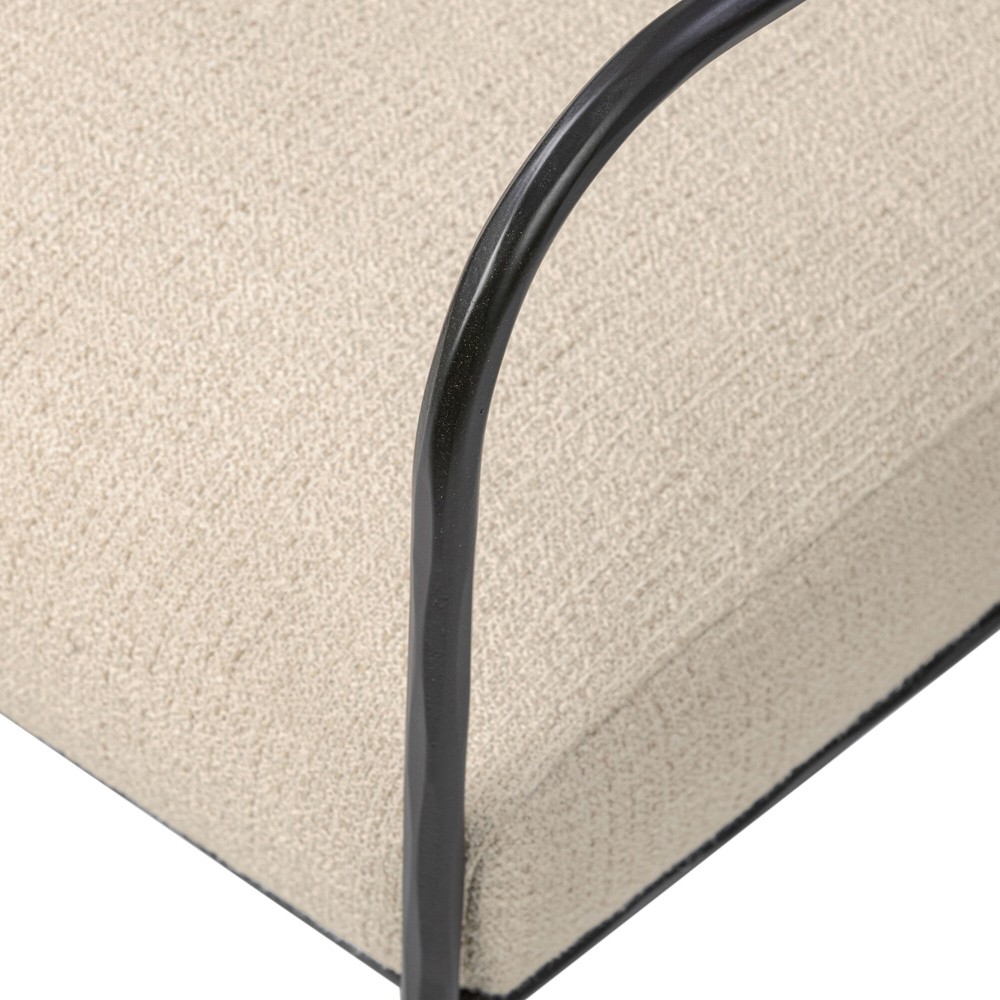 Faryn Modern Classic Cream Performance Iron Dining Arm Chair|