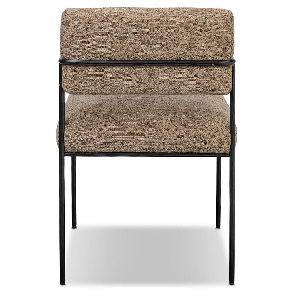 Faryn Modern Classic Brown Printed Iron Dining Arm Chair|