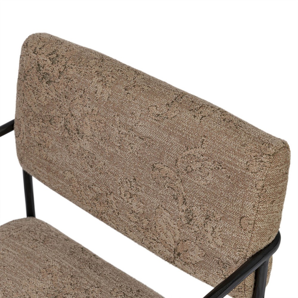 Faryn Modern Classic Brown Printed Iron Dining Arm Chair|