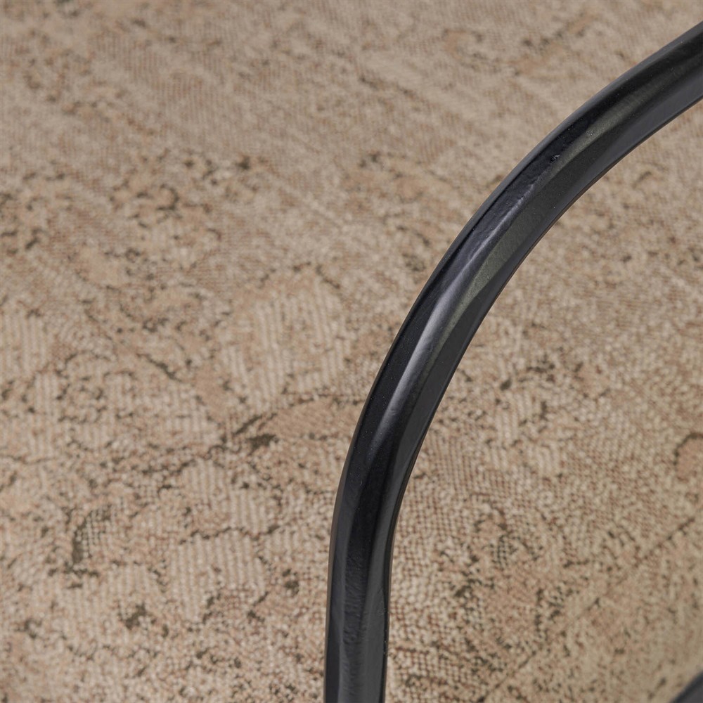 Faryn Modern Classic Brown Printed Iron Dining Arm Chair|