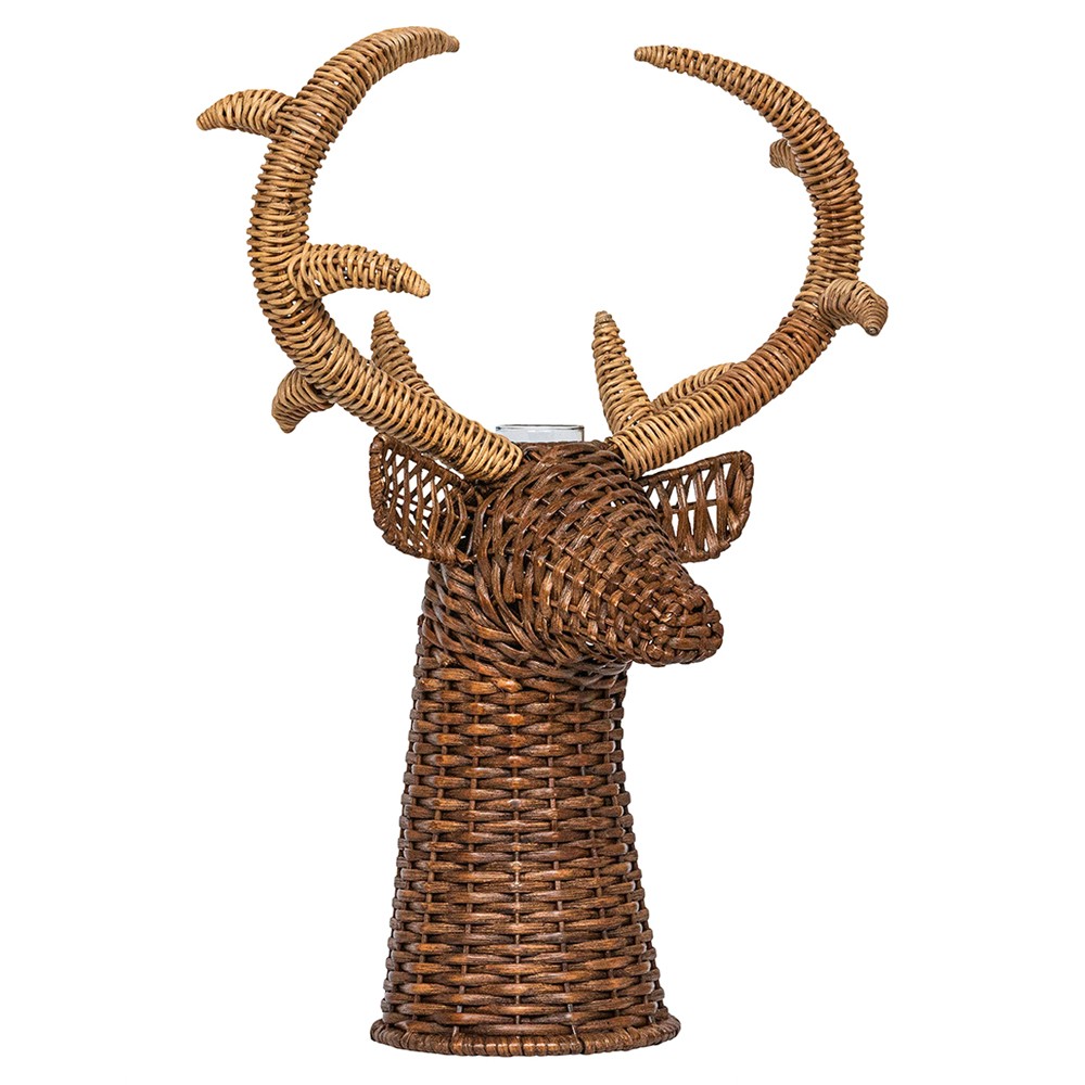 Juliska Devon Willow Traditional Brown Rattan Stag Vase - 22&quot;|