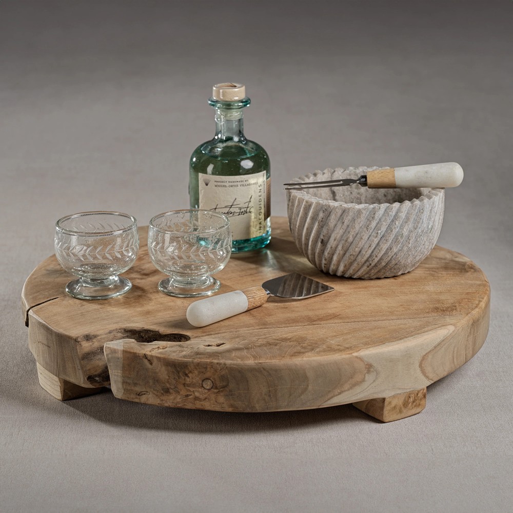 Pria Coastal Brown Teak Wood Charcuterie Board - Extra Large|