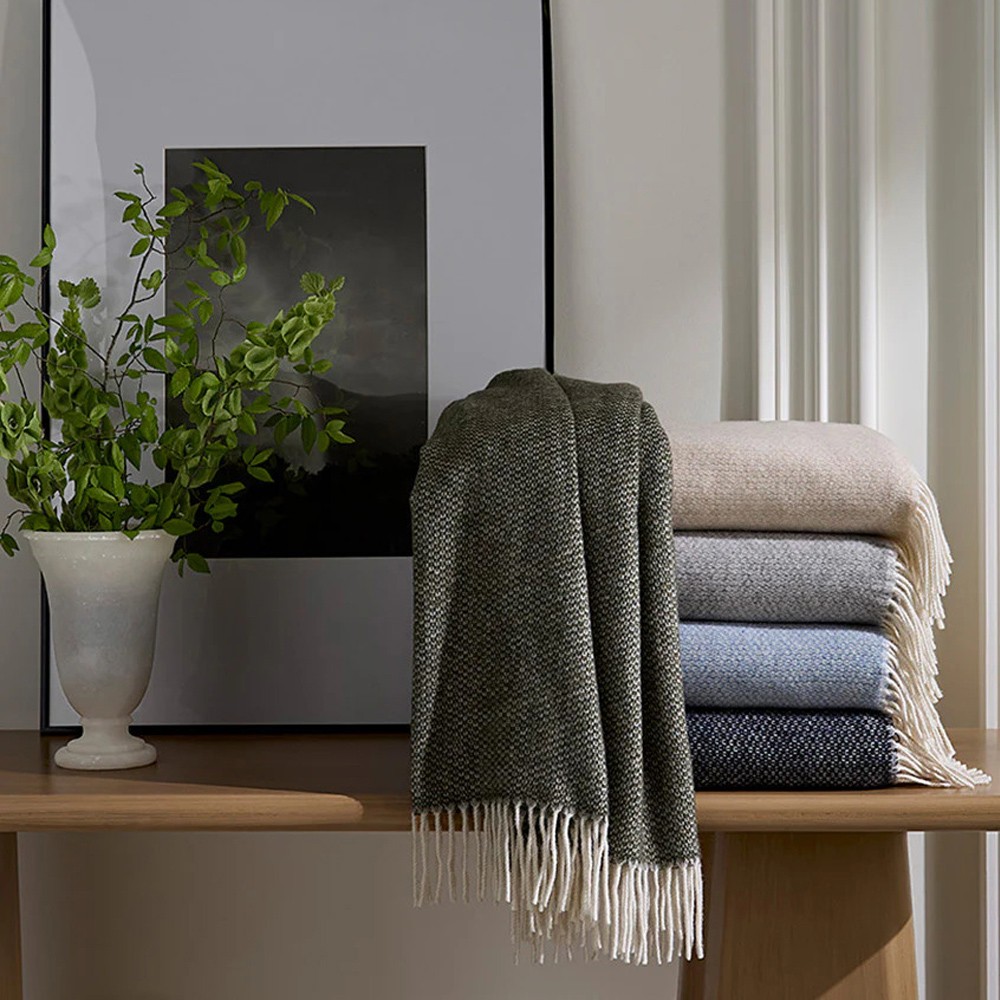 Sferra Cervino Updated Traditional Forest Wool Throw Blanket|