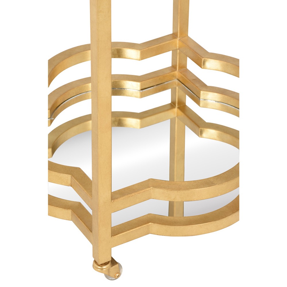Chase Modern Classic Gold Metal Bar Cart|