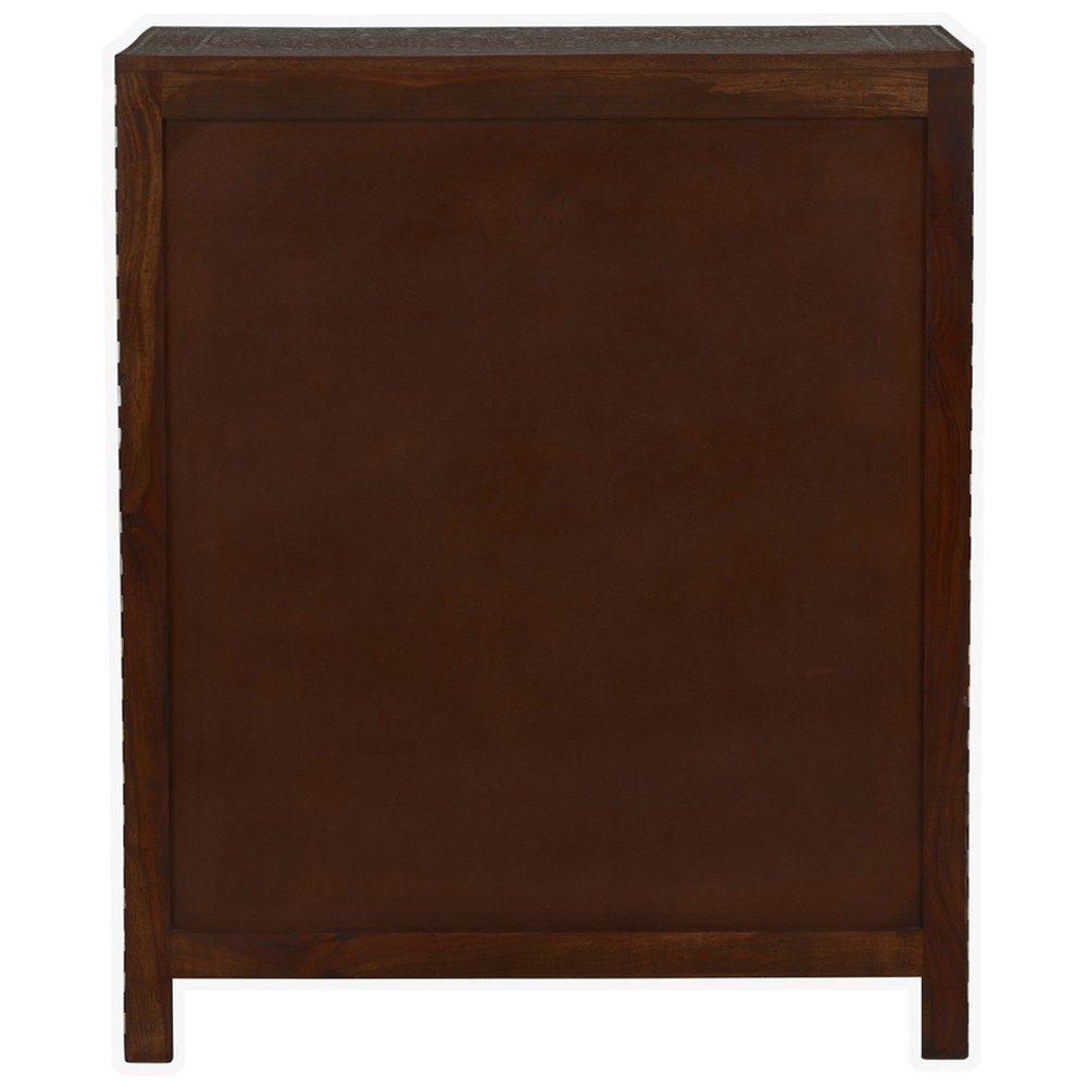 Lane Updated Traditional Brown Wood Bone Inlay Chest|