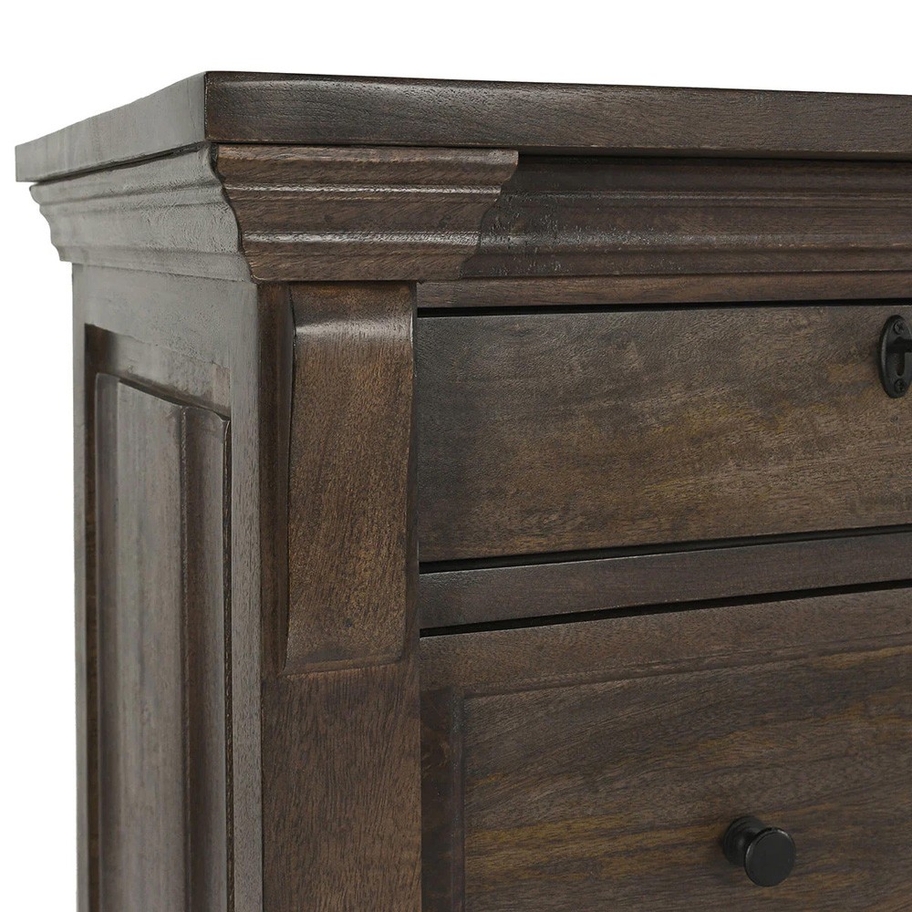 Melany French Country Brown Mango Wood Double Dresser|