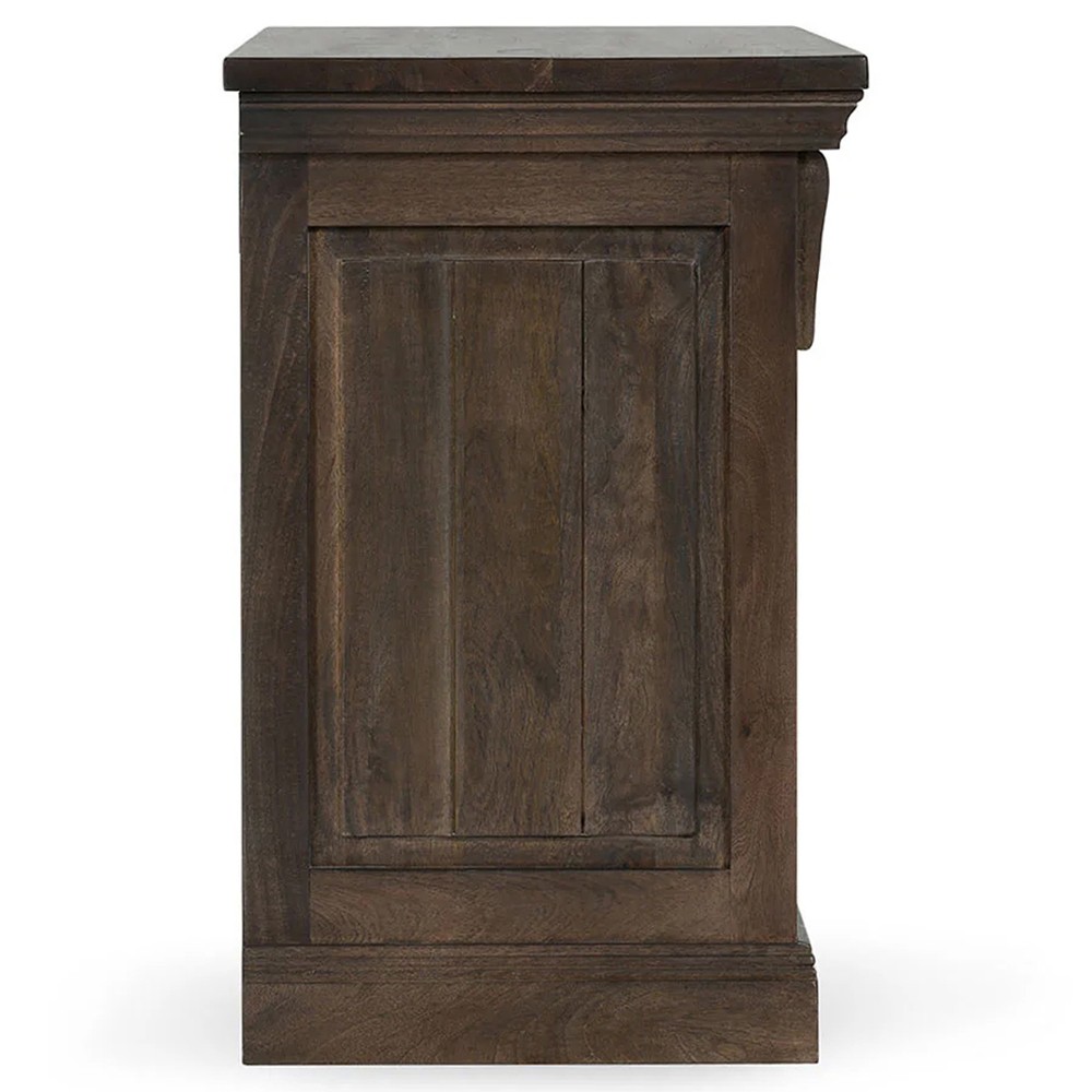 Melany French Country Brown Mango Wood Nightstand|