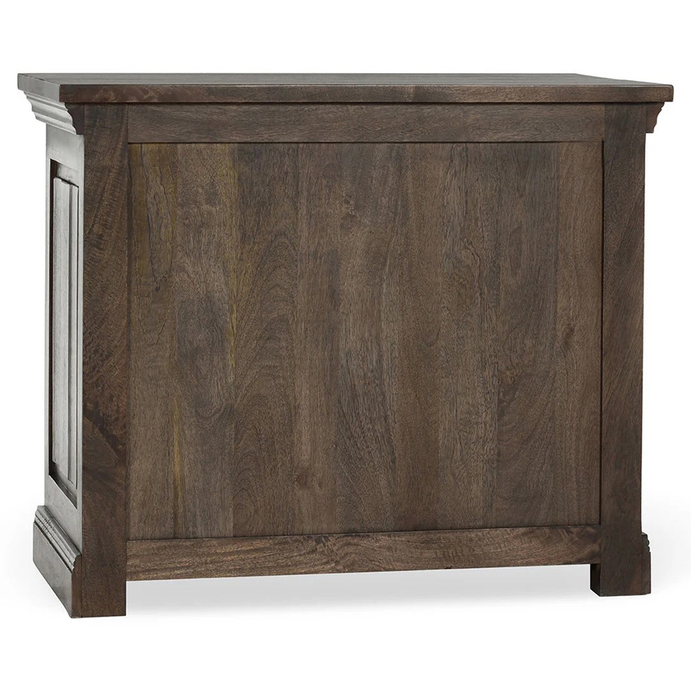 Melany French Country Brown Mango Wood Nightstand|