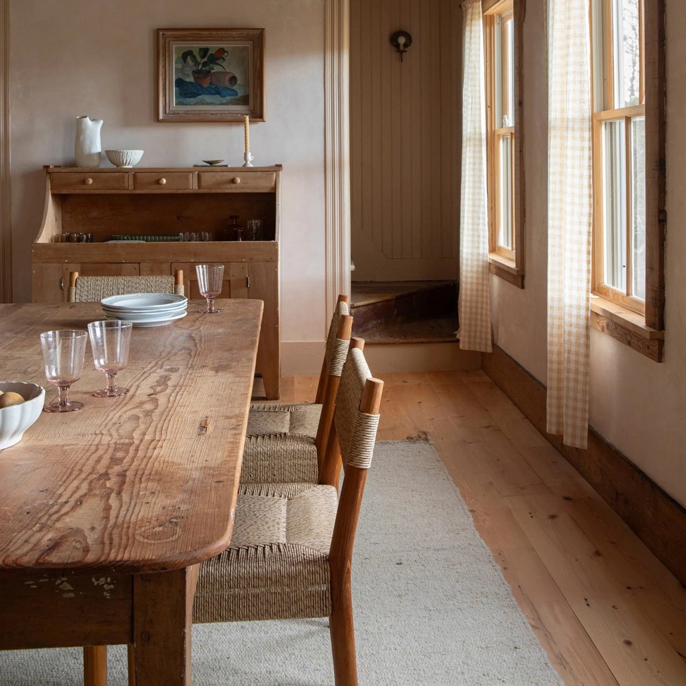 Almira Coastal Beach Natural Teak Woven Outdoor Dining Chair|