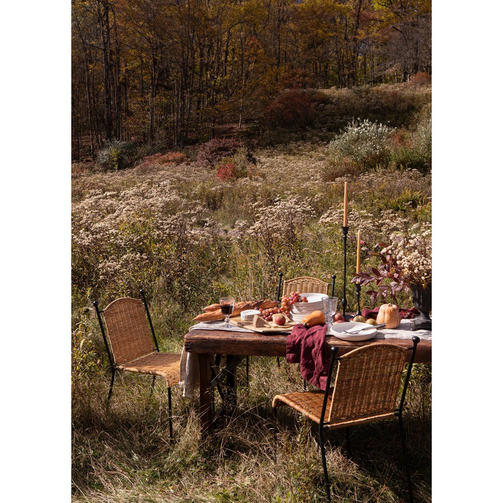 Mirea Coastal Beach Natural Rattan Woven Iron Outdoor Lounge Chair|