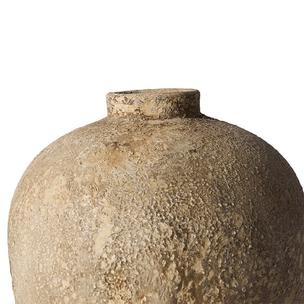 Elara French Country Beige Terracotta Decorative Jar|