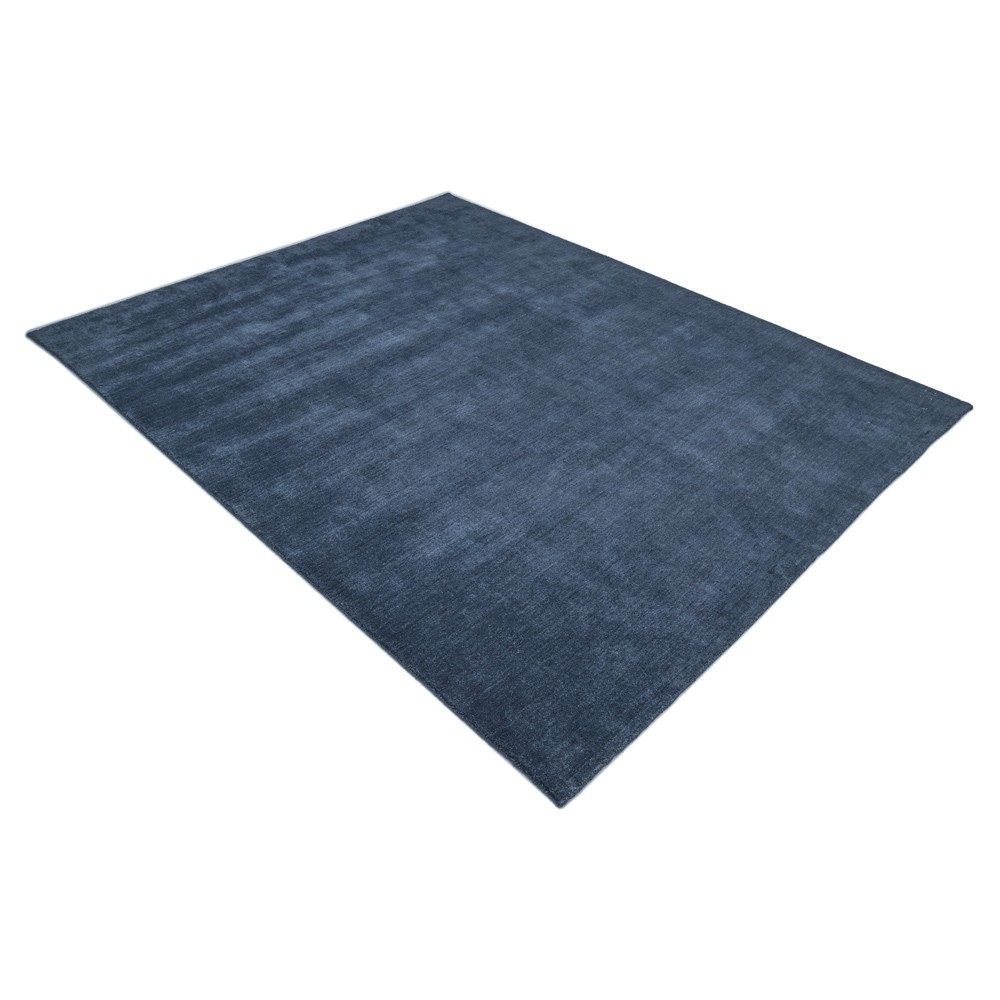 Zuriel Modern Classic Navy Blue Wool Solid Rug - 5'x8'|