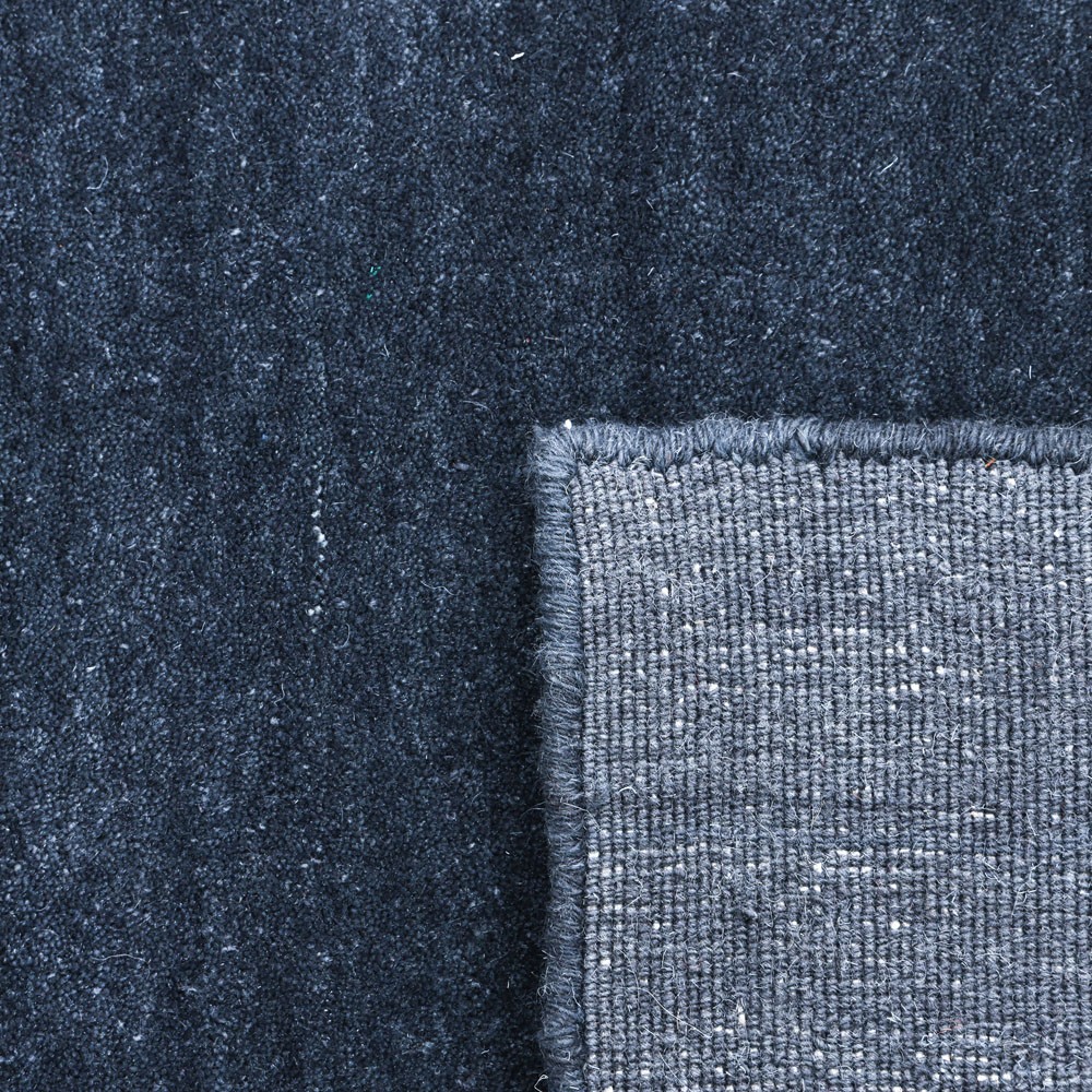 Zuriel Modern Classic Navy Blue Wool Solid Rug - 5'x8'|