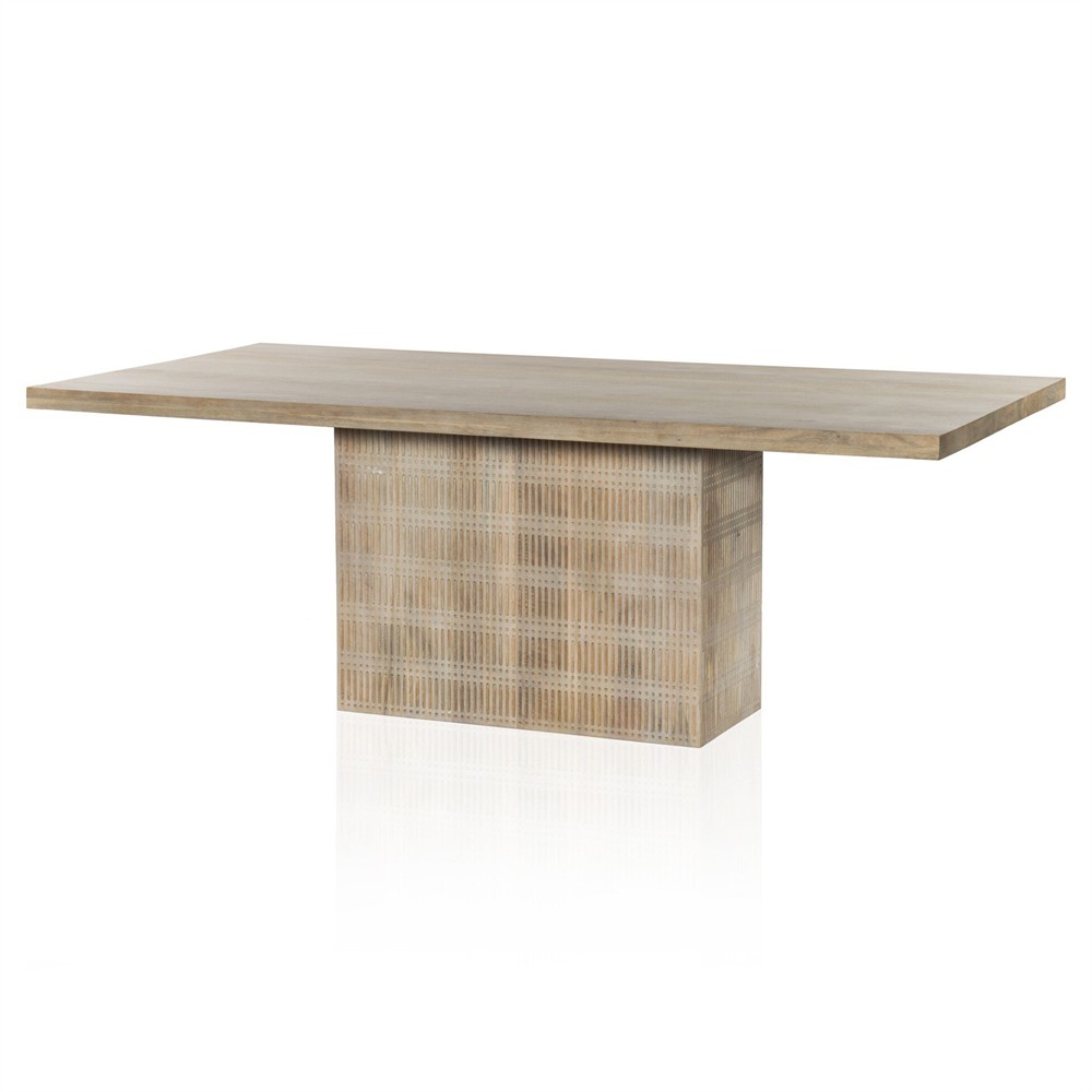 Madison Modern Classic Light Wash Mango Wood Rectangular Dining Table - 84"|