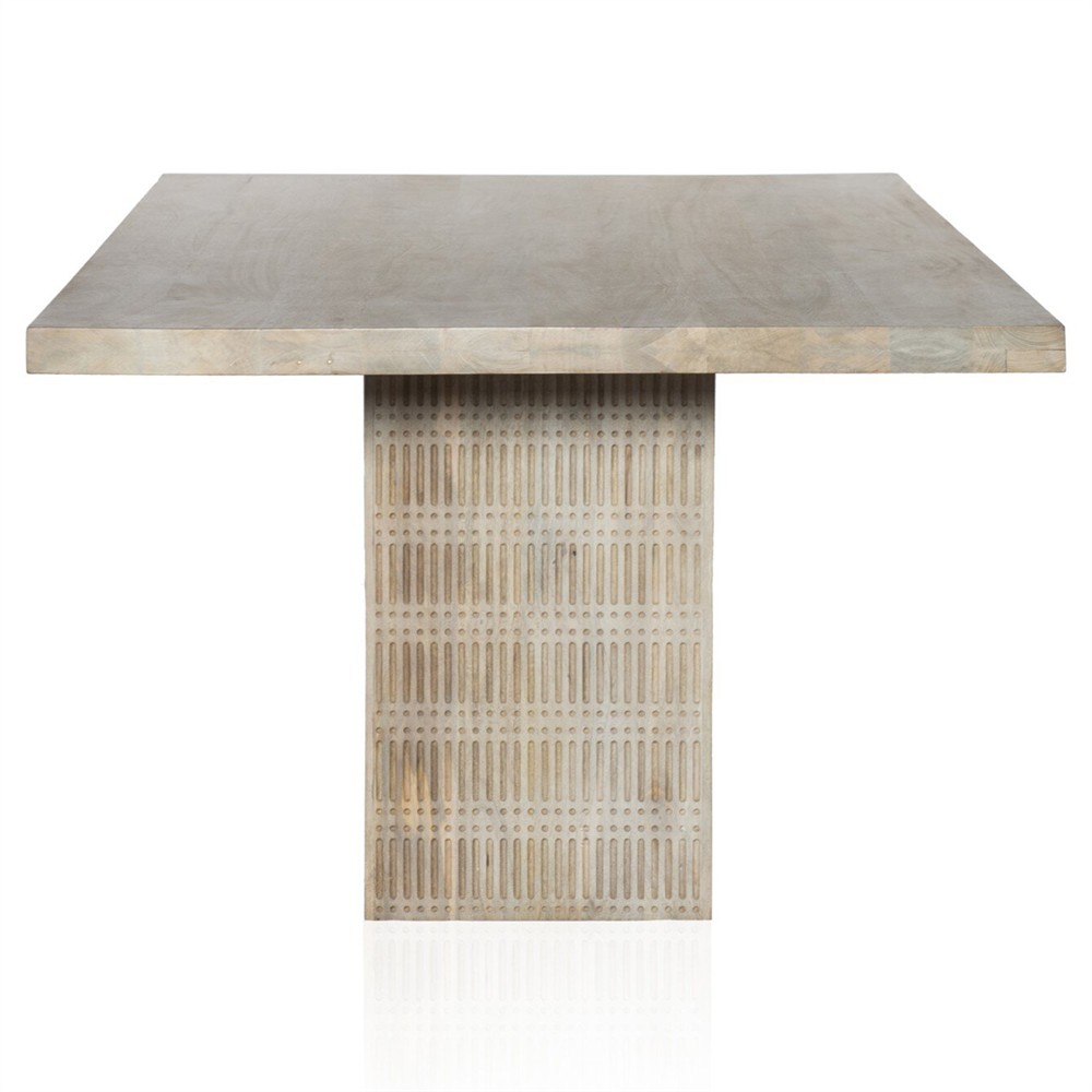 Madison Modern Classic Light Wash Mango Wood Rectangular Dining Table - 84"|