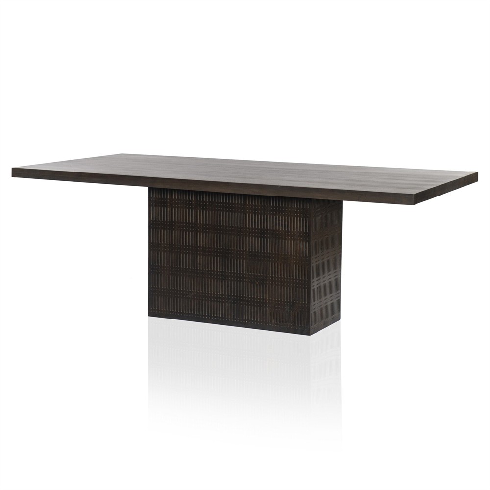 Madison Modern Classic Brown Mango Wood Rectangular Dining Table - 84"|